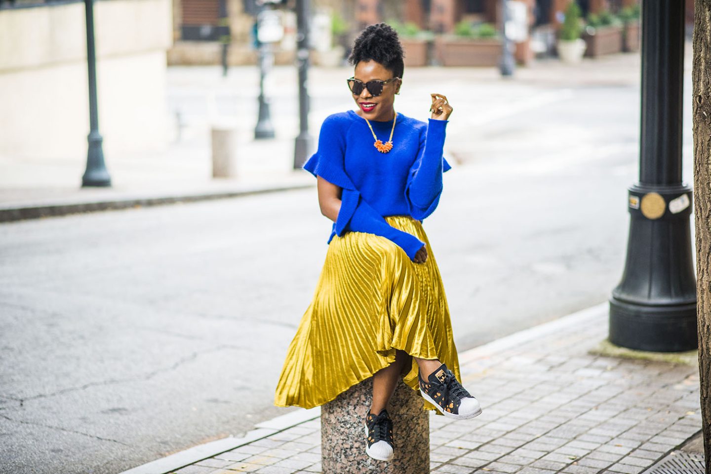 Simple Stylish Large Pleated Skirt